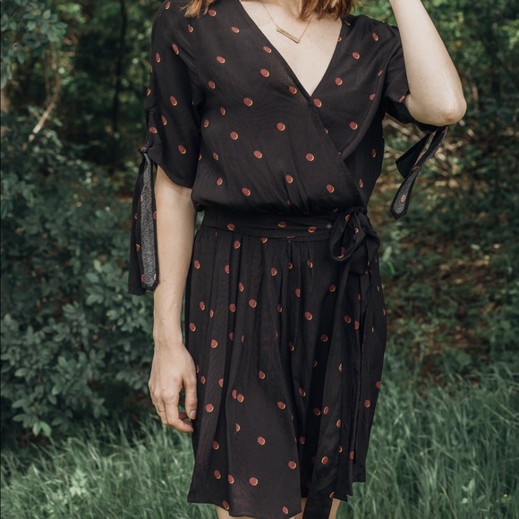 Floretta Wrap Dress - Black - Picture 4 of 7